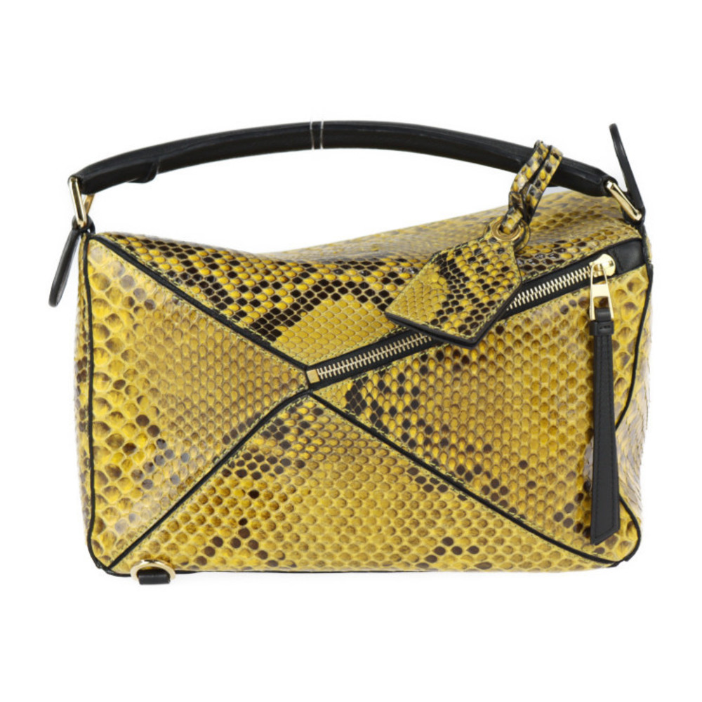 Loewe Yellow Bag Bag Python Leather Shoulder Smal… - image 3